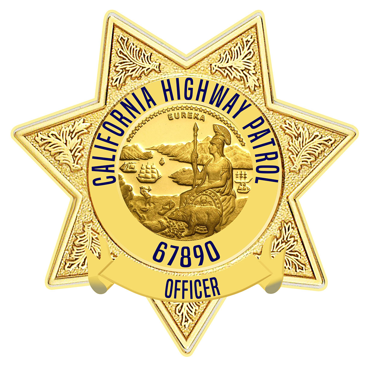 California Highway Patrol (OFFICER) Badge all Metal Sign with your