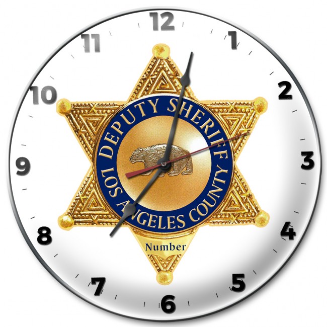 Los Angeles Deputy Sheriff Department Badge Clock. (With Personalized