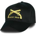 Military Police Crossed Pistols Direct Embroidered Black Ball Cap