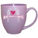 AIR FORCE WIFE WINGS WITH HEART CERAMIC BISTRO MUG