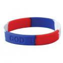 God Bless USA Red White and Blue Silicone Wrist Bracelet
