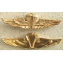 USMC / USN  Paratrooper Badge Sterling Gold Plate Clutch Back 