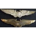 Naval Flight Officer wing Sterling Gold Plate 