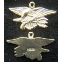 US Navy Seals Insignia Sterling / Gold Plate Charm 