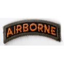Airborne Tab Patch  Gold on Black  Merrow Cut