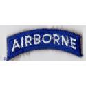 Airborne Tab Patch  White on Blue  Merrow Cut