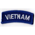 Vietnam Tab Patch White on Blue
