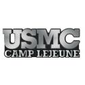USMC CAMP LEJEUNE PLASTIC CHROME PLATED EMBLEM