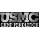 USMC CAMP PENDLETON PLASTIC CHROME PLATED EMBLEM