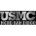 USMC MCRD SAN DIEGO PLASTIC CHROME PLATED EMBLEM