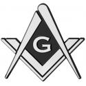 MASONIC SQUARE COMPASS CHROME DECAL