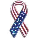 American Flag Ribbon Reflective Domed Decal – 3.5″