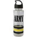 Army Letters Only Black Imprint on 24 oz Striped with Silicone Bracelets Clear W