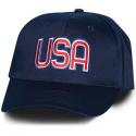 USA Letters Red White and Blue Patch Navy Blue Ball Cap