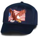 USA Flag with Eagle Patch Navy Blue Ball Cap