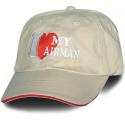 Air Force I Love My Airman Direct Embroidered Khaki with Red Sandwich Bill Ball 