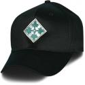 Army 4th Infantry Division Direct Embroidered Black Ball Cap