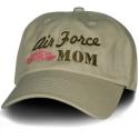 Air Force Mom with Flower Design Direct Embroidered Khaki Ball Cap