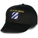 Army 3rd Infantry Mech Division Direct Embroidered Black Ball Cap