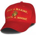 Once A Marine Always A Marine Eagle Globe and Anchor Direct Embroidered Red Ball