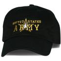 United States Army with Star Design Direct Embroidered Black Ball Cap