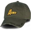Army 3D Multi Position Frayed Bill Direct Embroidered Woodland Green Ball Cap