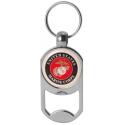 U.S. Marine Corps Crest on Zinc Alloy Dog Tag Bottle Opener Key Chain