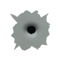 .45 ACP Bullet Hole Decal 