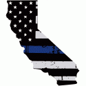 Law Enforcement LEO California FLAG with Blue Line all metal Sign.