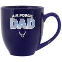 Air Force Dad Wing Design Silver Foiled Cobalt Blue Bistro Mug