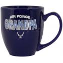 Air Force Grandpa Wing Design Silver Foiled Cobalt Blue Bistro Mug