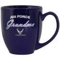 Air Force Grandma Wing Design Silver Foiled Cobalt Blue Bistro Mug