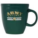 Army Retired Stars and Bars Design Gold Foiled Green Bistro Mug