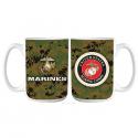 U.S. Marine Corps RETIRED with Digital Pattern Full Color Sublimation on White 1