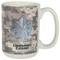 US Army Star Lieutenant Colonel 0-5 Full Color Sublimation on White 15oz Mug