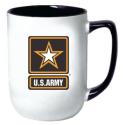 ARMY STAR LOGO WHITE OUTSIDE BLACK INSIDE 17OZ CERAMIC COFFEE MUG