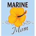 Marine Mom with Roses Decal
