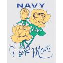Navy Mom with Roses Decal