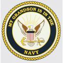 My Grandson is in the Navy with Crest Logo Decal