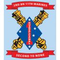 2nd Battalion 11th Marine Second to None Crossed Cannon 4″x4.5″ Decal