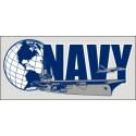 Navy with Globe and Ship Logo Decal
