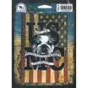 USMC Bulldog with American Flag Background Digital Ultra Edgy Decal