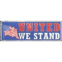 United We Stand with USA Flag Bumper Sticker