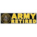 Army Retired with Crest Logo Bumper Sticker