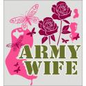 Army Wife Butterfly and Flowers Decal