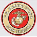 US Marine Corps Camp Lejeune with Eagle Globe and Anchor Logo Decal