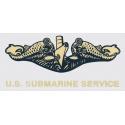 Navy Submarine Dolphin Gold Decal