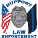 SUPPORT LAW ENFORCEMENT CROSS FLAG DECAL