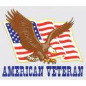 American Veteran with Flag and Eagle Logo Decal