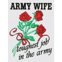 Army Wife Toughest Job in the Army with Roses Logo Decal